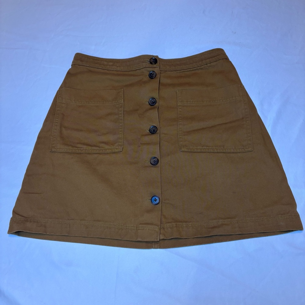 Old Navy Mustard Button-Front Mini Skirt